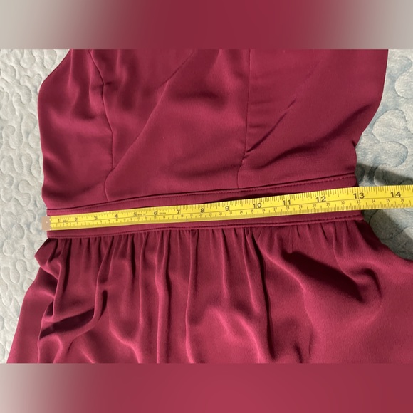 Lulu’s Formal Dress Bridesmaid Prom Sz S Cranberry Lined Sleeveless Wide Straps - Picture 7 of 10